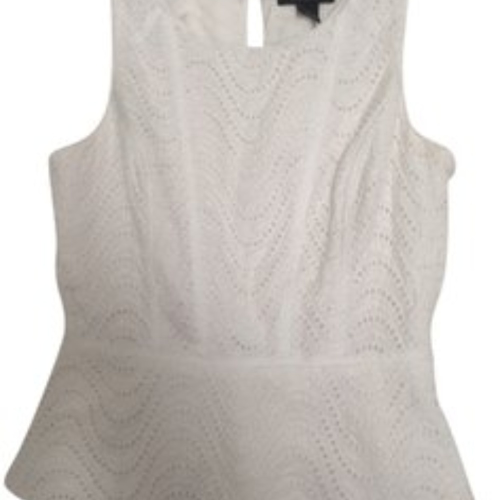 White House|Black Market-Eyelet Collection Blouse